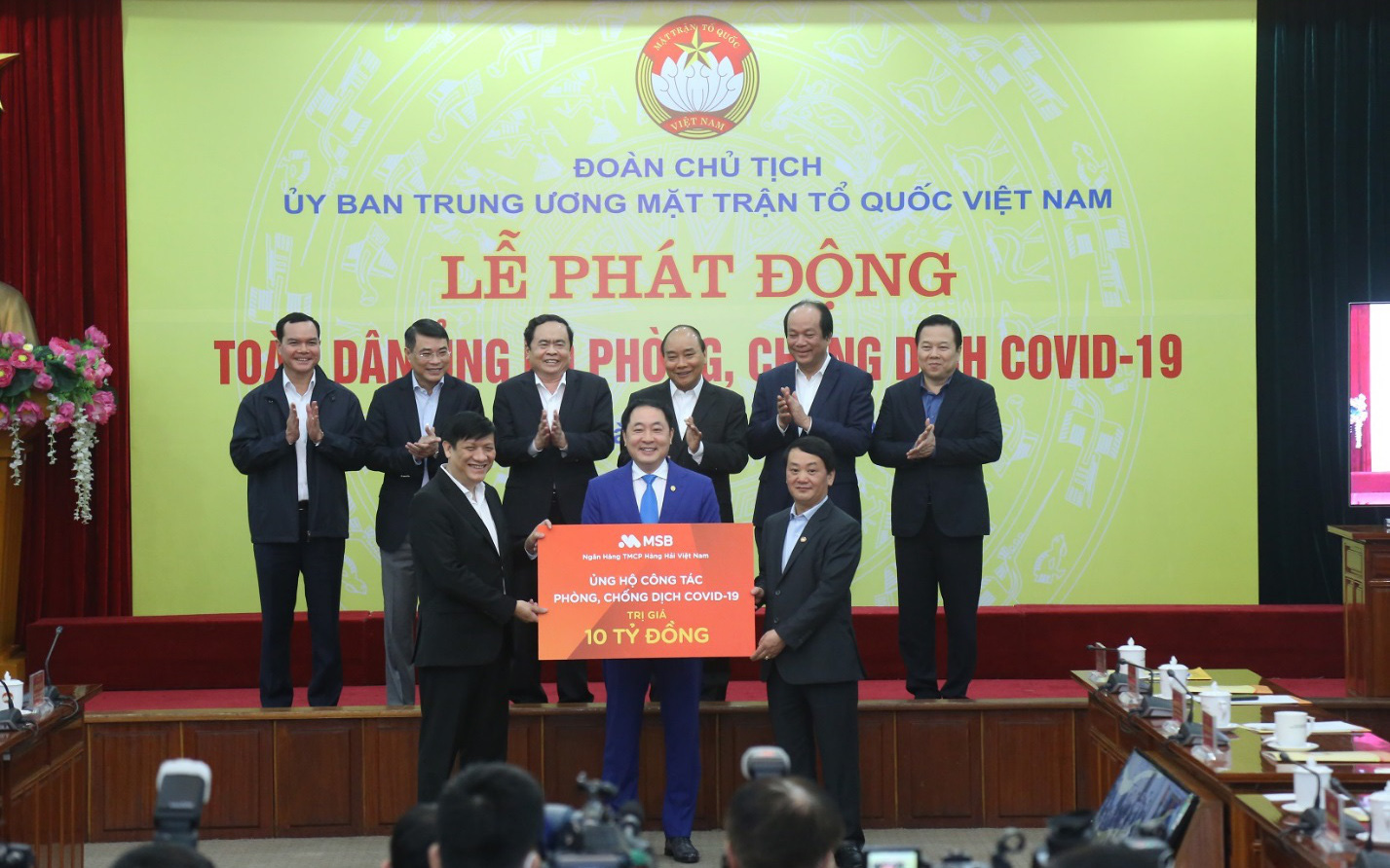 MSB ủng hộ 10 tỷ đồng, đồng hành đẩy lùi Covid 19