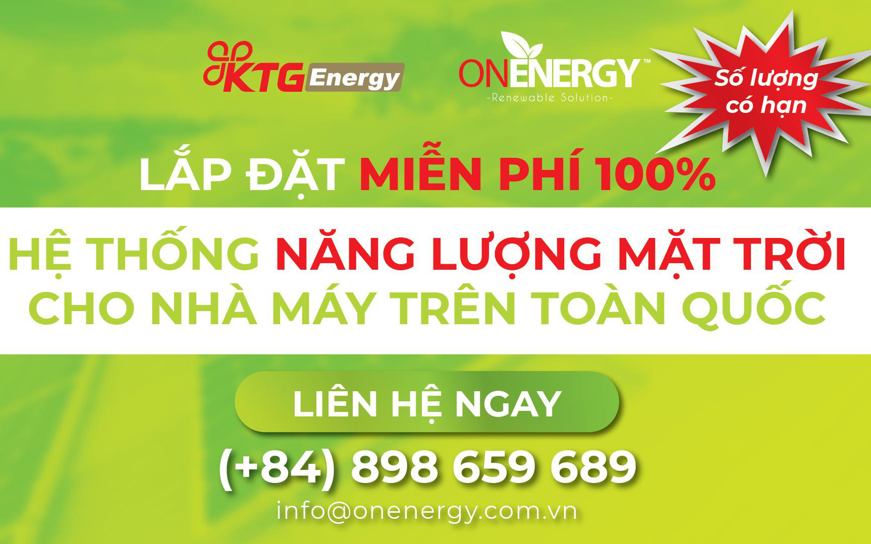 KTG Energy tư vấn lắp đặt miễn phí 100% hệ thống năng lượng mặt trời cho nhà máy trên toàn quốc