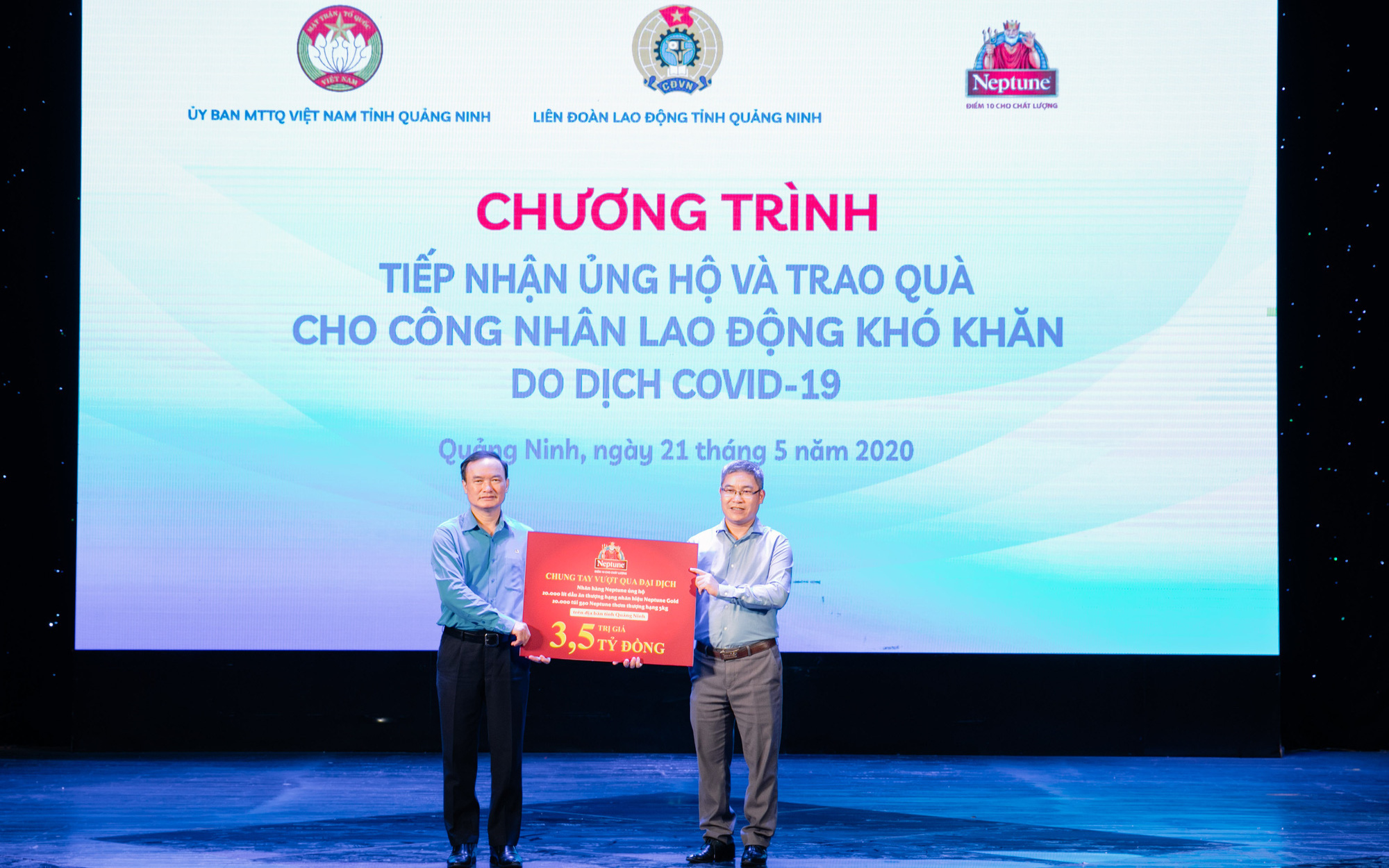 Neptune hỗ trợ hiện vật trị giá 3,5 tỷ đồng cho lao động tỉnh Quảng Ninh mất việc trong COVID-19