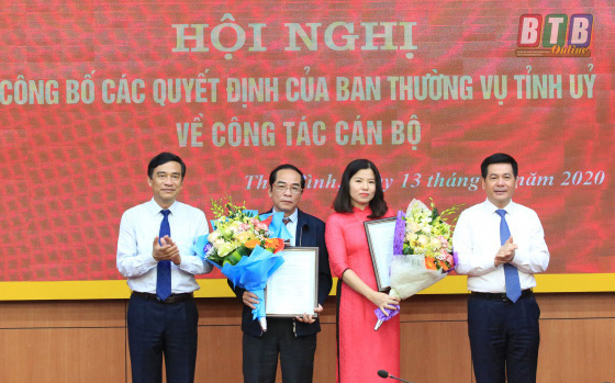 Thái Bình: Công bố các quyết định của Ban Thường vụ Tỉnh ủy về công tác cán bộ