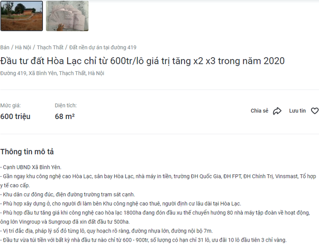 [Kinh Nghiệm Đầu Tư] Cuối năm nhà đất Hòa Lạc, Thạch Thất (Hà Nội) đang bị môi giới đánh lên...nhà đầu tư cần tỉnh táo - Ảnh 3.