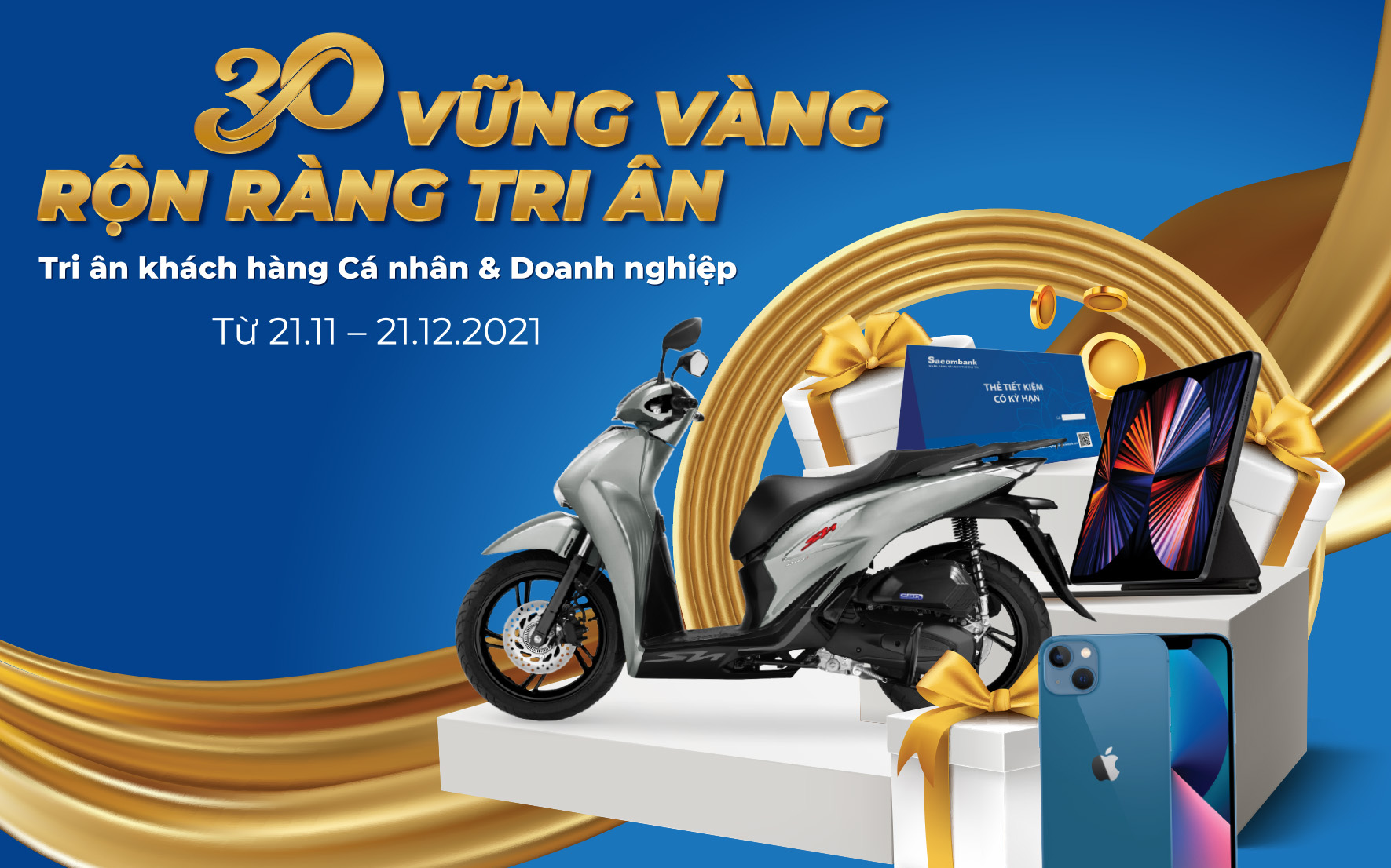 Sacombank dành 20 tỷ đồng tri ân khách hàng nhân kỷ niệm 30 năm thành lập