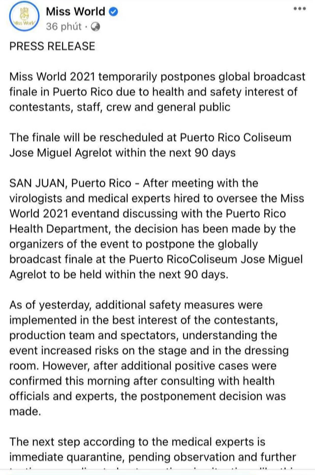 Trước thềm chung kết Miss World 2021, BTC báo hung tin, người hâm mộ sốt sắng vì an toàn của các thí sinh - Ảnh 2.