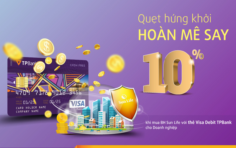 Hoàn tiền 10% khi thanh toán phí bảo hiểm Sunlife