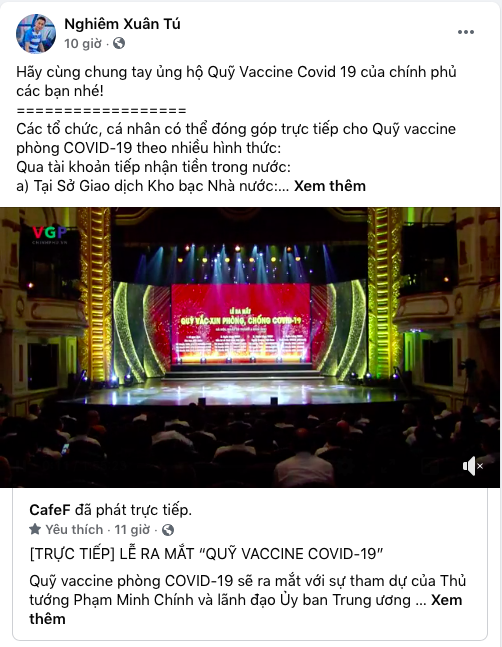 Cây săn bàn Danh Trung, hoa khôi bóng chuyền Linh Chi và loạt VĐV, cầu thủ theo dõi, đồng lòng kêu gọi ủng hộ Quỹ vaccine phòng COVID-19 - Ảnh 3.