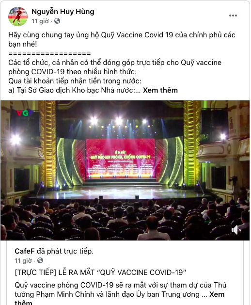 Cây săn bàn Danh Trung, hoa khôi bóng chuyền Linh Chi và loạt VĐV, cầu thủ theo dõi, đồng lòng kêu gọi ủng hộ Quỹ vaccine phòng COVID-19 - Ảnh 4.