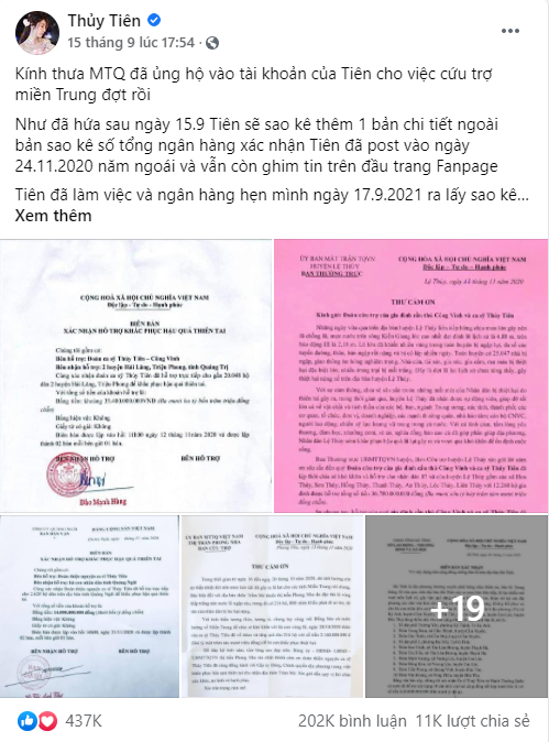 Vợ chồng Thủy Tiên - Công Vinh đã có mặt ở ngân hàng, tiết lộ có 18.000 trang kê và thông báo lùi giờ livestream tới 15h - Ảnh 1.