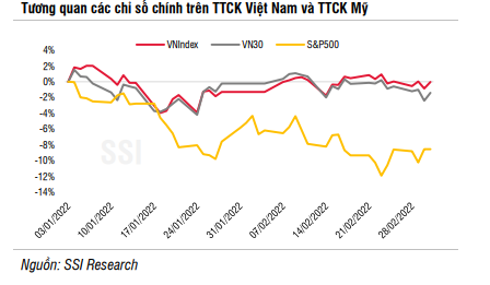 SSI Research: Áp lực tăng lãi suất của Fed đã phản ánh phần lớn, chứng khoán tháng 3 sẽ vượt bão nhờ hai động lực chính - Ảnh 1.