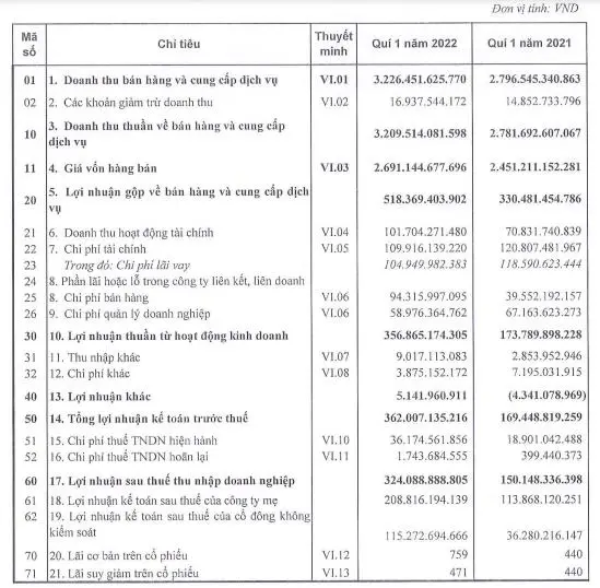 Sao Mai Group (ASM): Quý 1 báo lãi 324 tỷ đồng, cao gấp hơn 2 lần cùng kỳ năm trước - Ảnh 2.