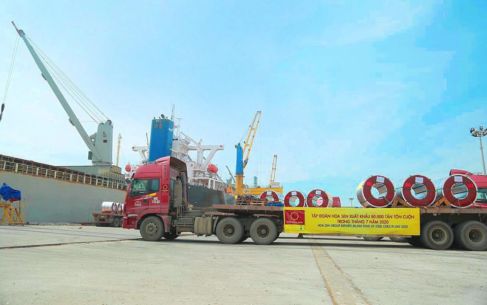 Tập đoàn Hoa Sen (HSG): Xuất khẩu tăng ngược dòng trong đại dịch, sản lượng xuất khẩu tháng 7/2020 cao kỷ lục