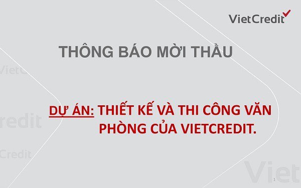 VietCredit thông báo mời thầu