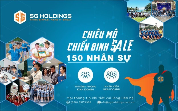 Công ty SG Holdings tuyển dụng thêm 150 nhân sự vị trí trưởng phòng kinh doanh và nhân viên kinh doanh