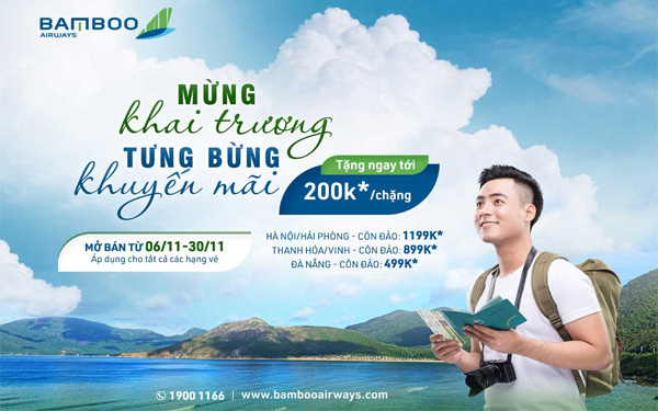 Khai trương các đường bay mới tới Côn Đảo, Bamboo Airways tung ưu đãi cực nóng