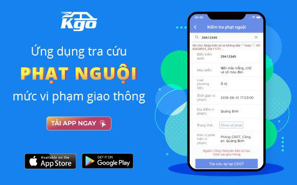 Kgo - Ứng dụng tra cứu phạt nguội không thể thiếu cho ô tô của bạn!