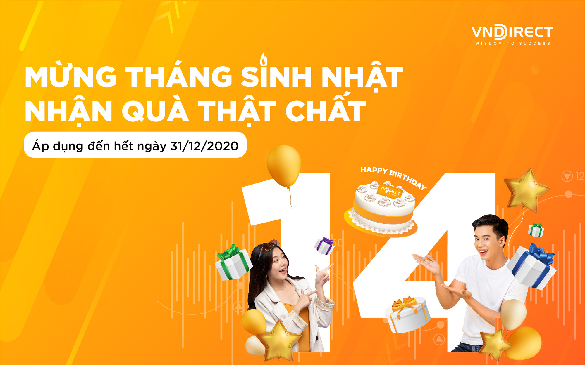 Nhà đầu tư hưởng ưu đãi lớn chưa từng có nhân dịp sinh nhật VNDIRECT