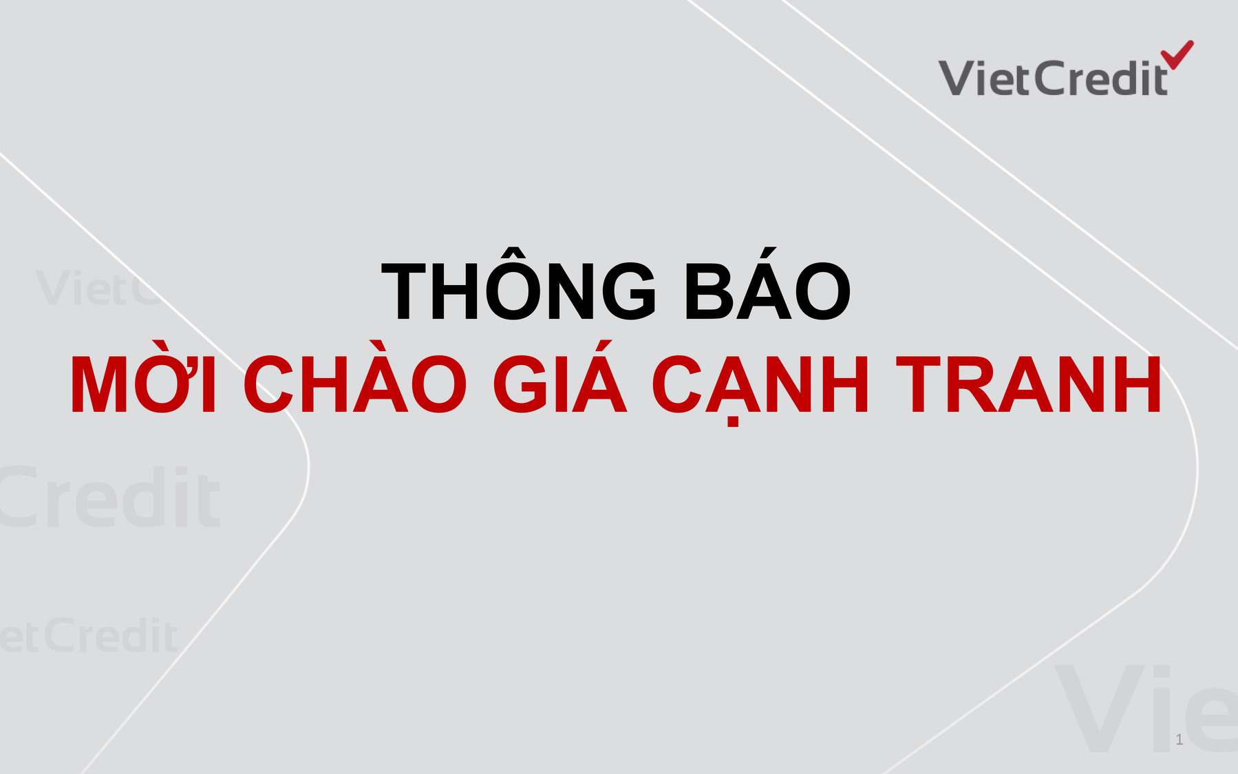 VietCredit  thông báo mời chào giá cạnh tranh