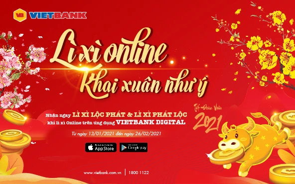 Tết online cùng mobile banking Vietbank Digital vượt qua Covid 19