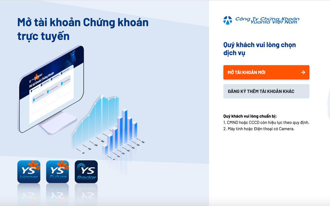 Mở tài khoản trực tuyến tại YSVN siêu nhanh với eKYC