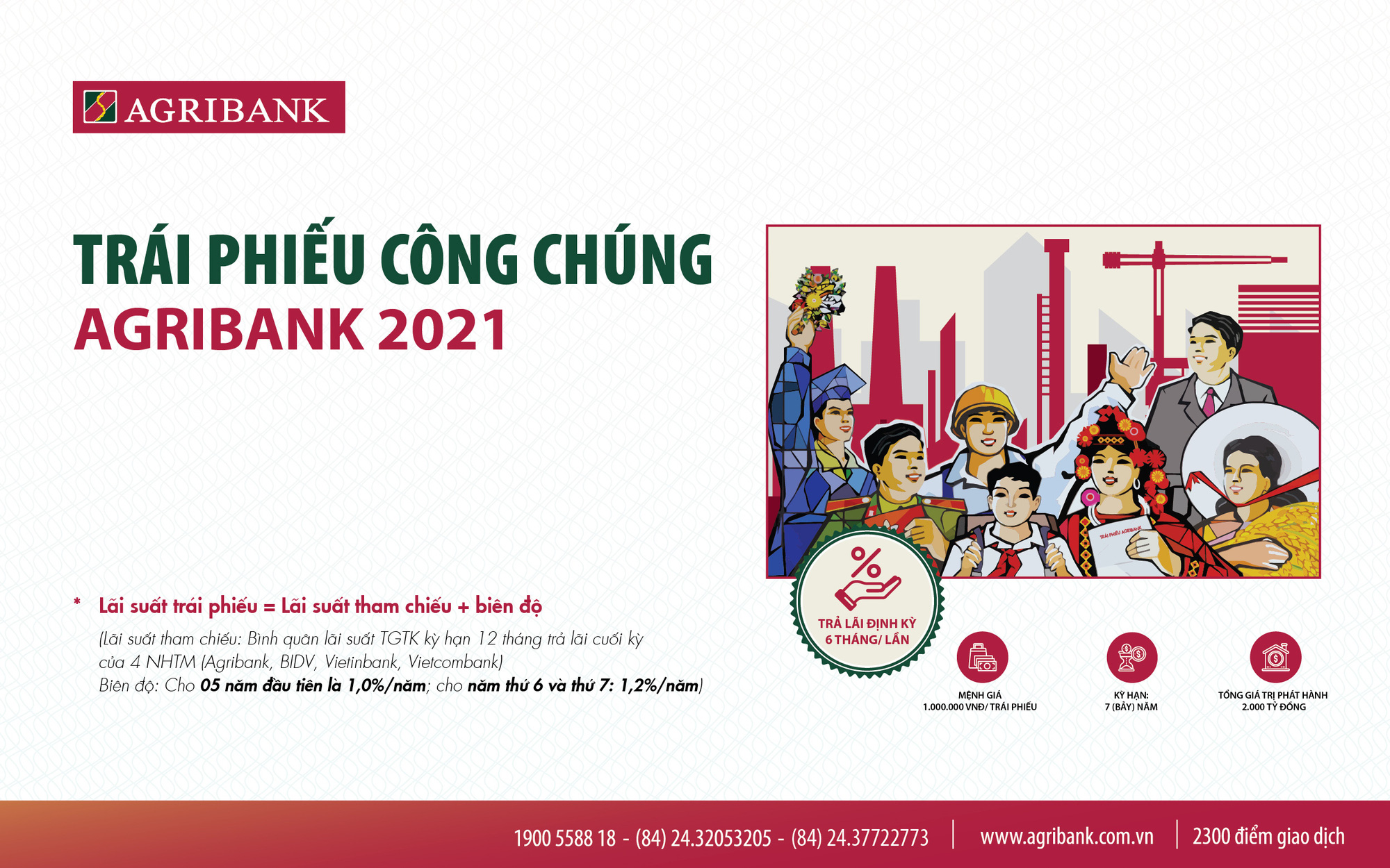 Agribank phát hành 2.000 tỷ đồng trái phiếu ra công chúng năm 2021