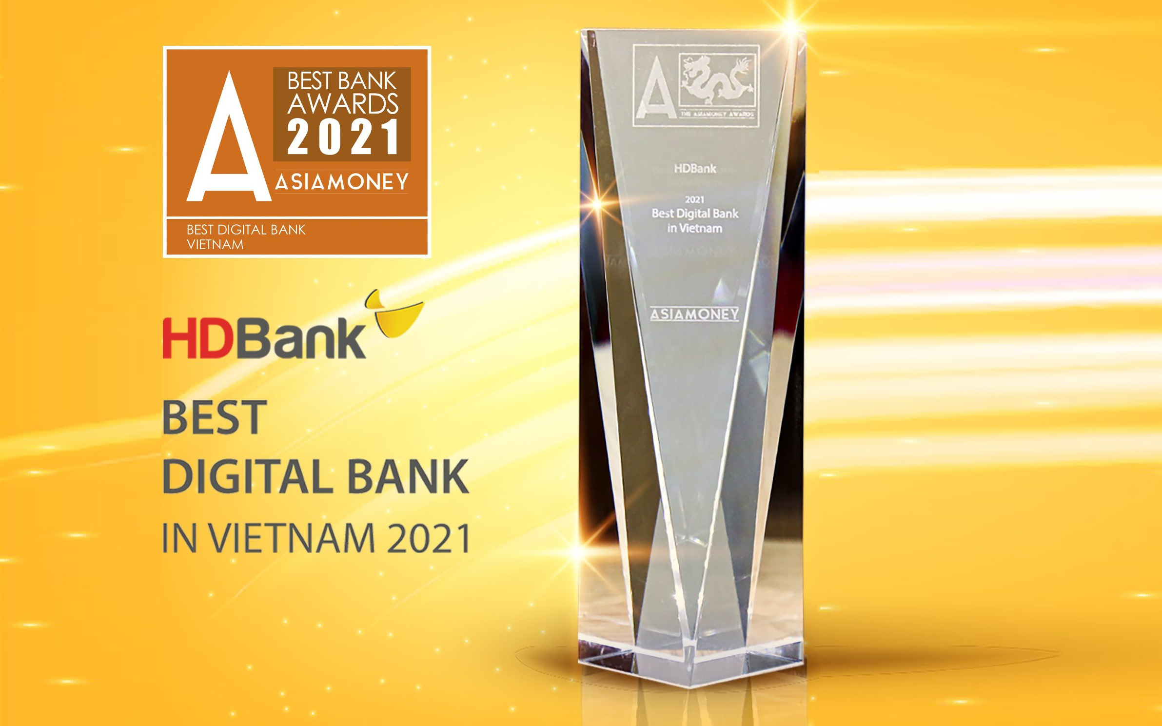 Asiamoney vinh danh HDBank là Ngân hàng Số tốt nhất Việt Nam 2021