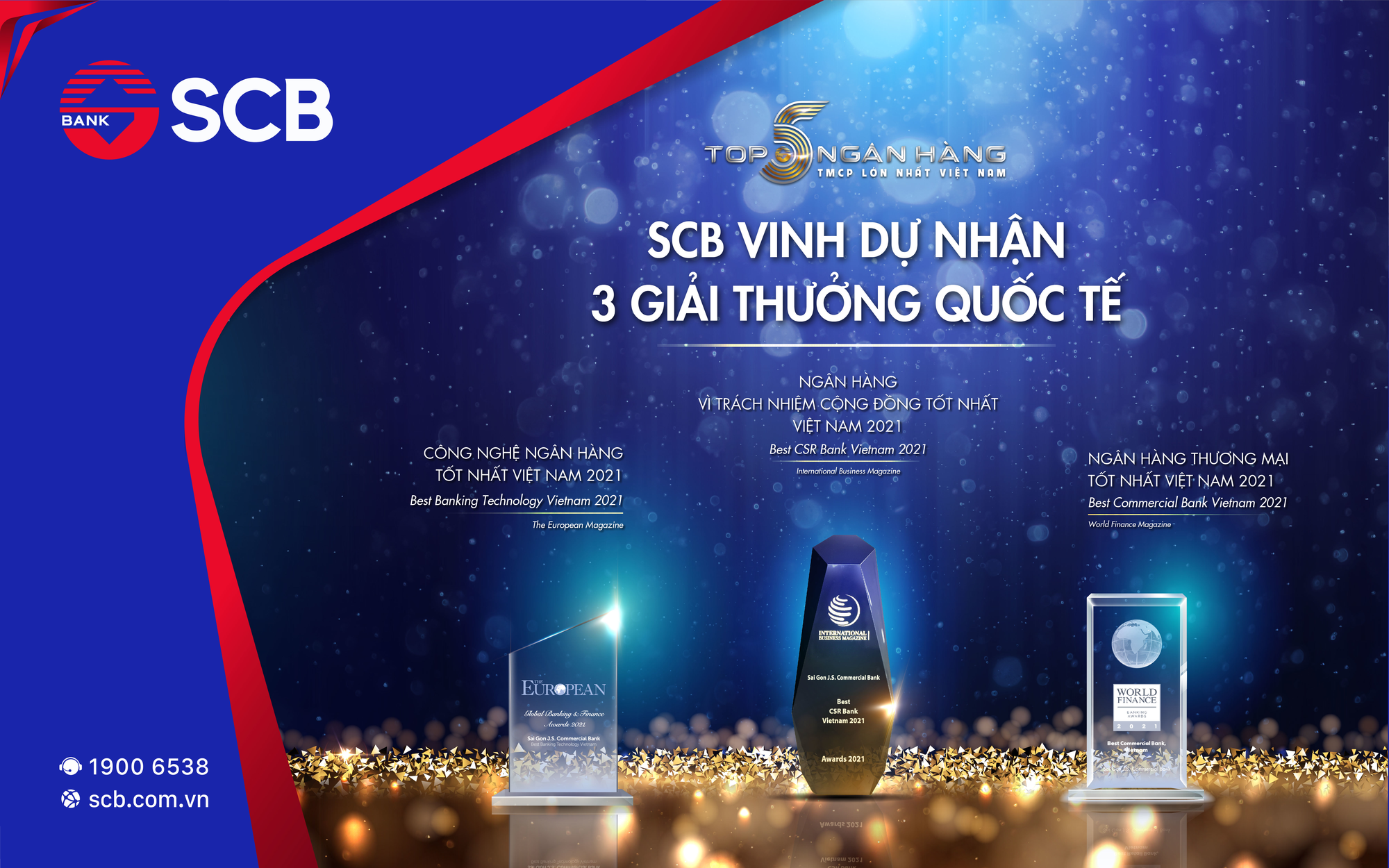 SCB nhận 3 giải thưởng Quốc tế