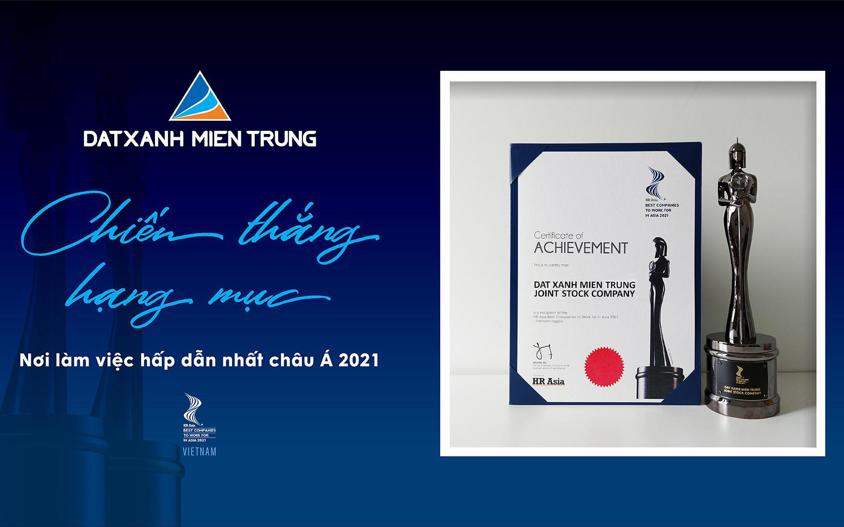 HR Asia Award vinh danh Đất Xanh Miền Trung là Nơi làm việc hấp dẫn nhất Châu Á 2021