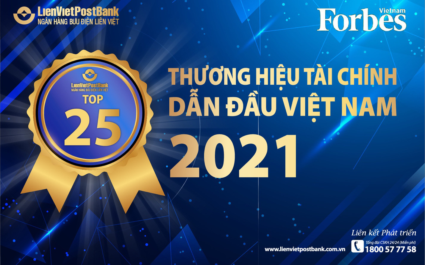 LienVietPostBank được vinh danh top 25 thương hiệu tài chính dẫn đầu