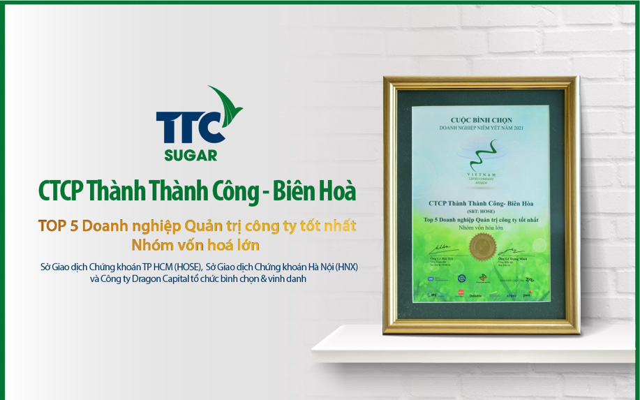 SBT tiếp tục đạt top 5 doanh nghiệp quản trị công ty tốt nhất