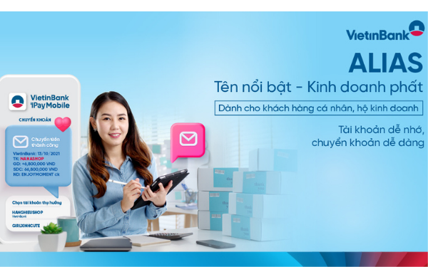 Giao dịch bằng thương hiệu kinh doanh thay cho số tài khoản cùng VietinBank