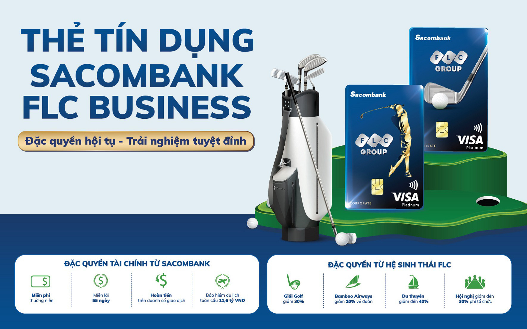 Hệ sinh thái 5 sao từ thẻ doanh nghiệp Sacombank FLC Platinum