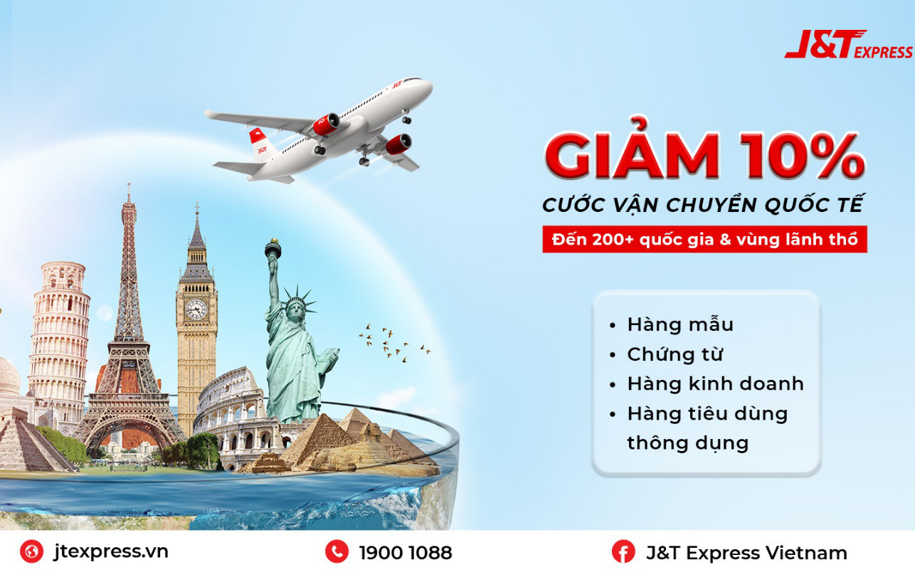 J&T Express khuyến mãi vận chuyển quốc tế, đáp ứng nhu cầu người dùng