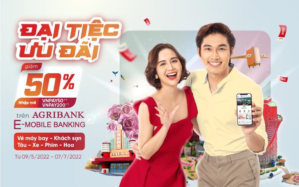 Đại tiệc ưu đãi hè: Giảm ngay 50% trên ứng dụng Agribank E-Mobile Banking