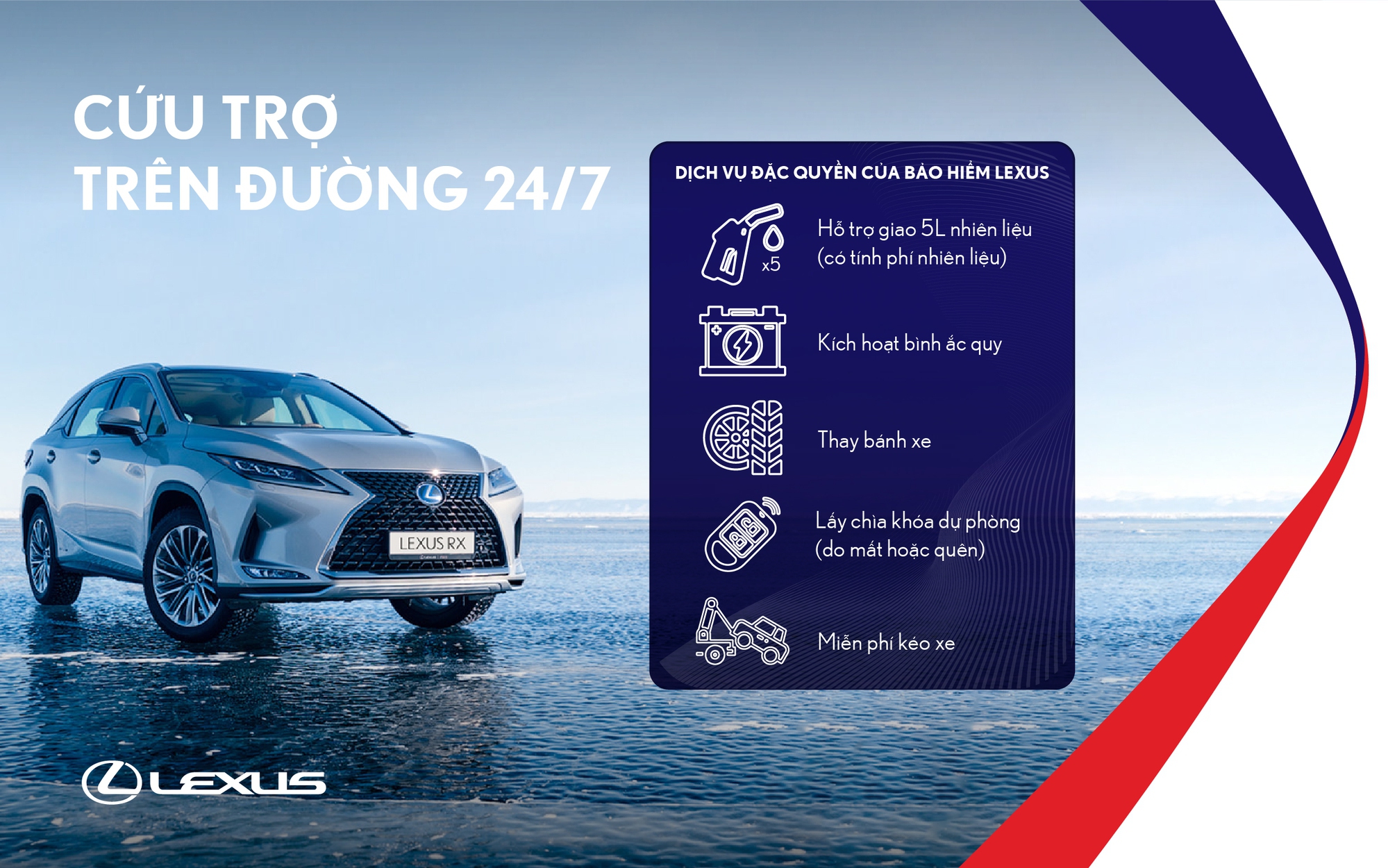 Bảo hiểm Lexus ra mắt tính năng cứu trợ trên đường 24/7