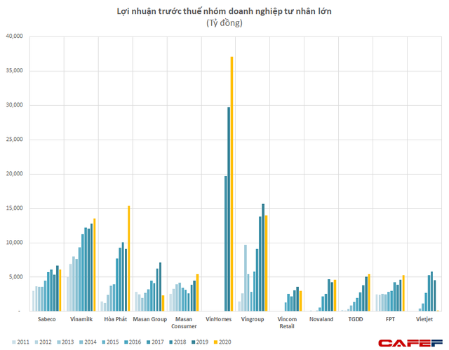 Lợi nhuận 2020: Nhóm quốc doanh gặp khó khi VinHomes, Vinamilk, Hòa Phát và nhiều ngân hàng lập kỷ lục mới - Ảnh 2.