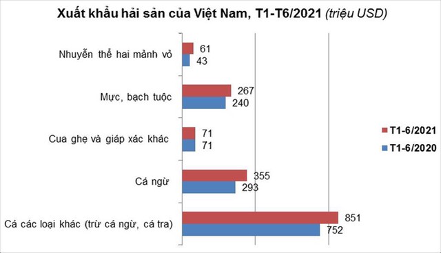 Xuất khẩu hải sản đạt hơn 1,6 tỷ USD trong nửa đầu năm 2021 - Ảnh 1.