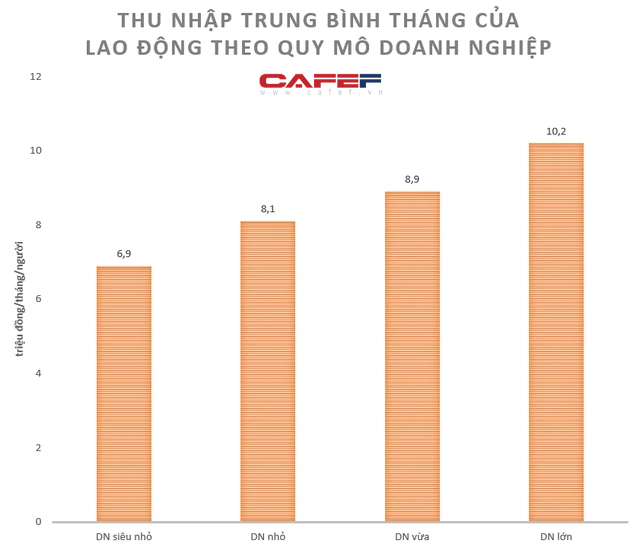 Lao động làm công ăn lương trong các doanh nghiệp lớn ở Việt Nam thu nhập trung bình cao gấp bao nhiêu lần doanh nghiệp nhỏ, siêu nhỏ? - Ảnh 1.