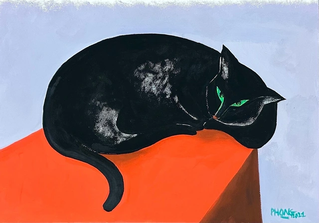 Độc đáo gần &quot;100 sắc thái&quot; của linh vật mèo trong triển lãm &quot;Mèo Du Xuân&quot;: Quy tụ toàn họa sĩ nổi tiếng - Ảnh 3.