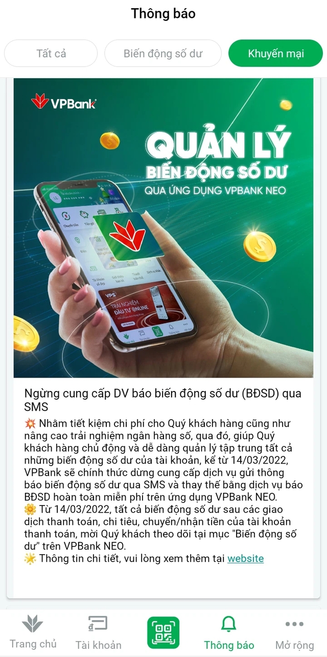 Một ngân hàng ngừng cung cấp biến động số dư qua SMS, hàng loạt người dùng bất ngờ - Ảnh 1.