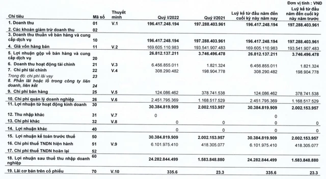 Một doanh nghiệp bất ngờ báo lãi quỹ 1/2022 cao gấp 15 lần cùng kỳ - Ảnh 1.