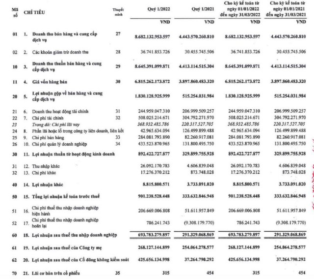 GELEX (GEX): Quý 1 lãi 694 tỷ đồng, tăng 138% so với cùng kỳ 2021 - Ảnh 1.