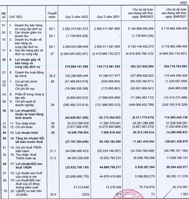 Coteccons (CTD) lỗ ròng 24 tỷ trong quý 2/2022, tăng hơn 1.000 tỷ nợ vay và đang chịu lỗ khi bắt đáy chứng khoán - Ảnh 1.
